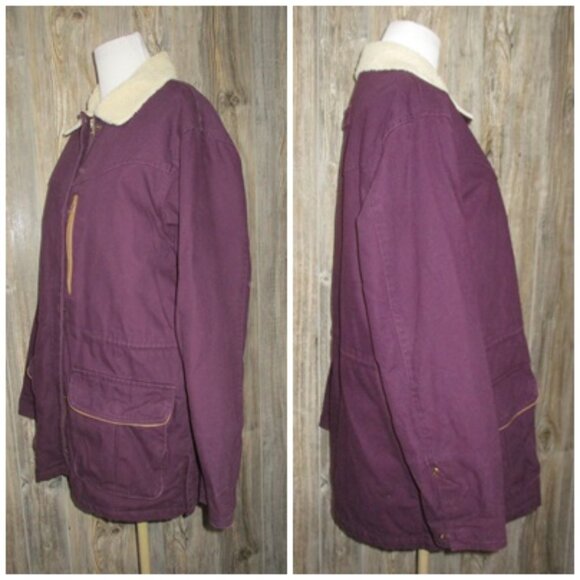 Womens Cabela’s Purple Chore Work Coat Sz Medium Barncore Farmcore Streetwear - Picture 2 of 11